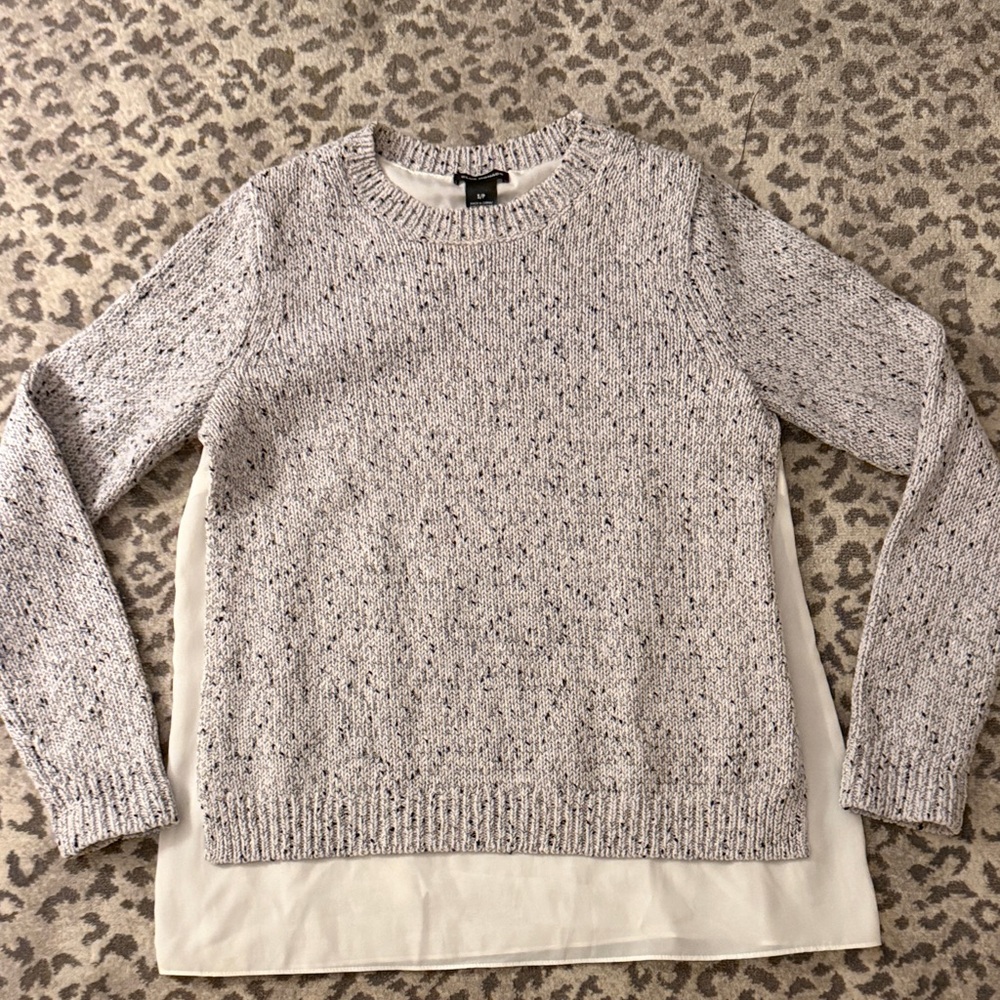 Club Monaco Speckled Gray Crew Neck Sweater